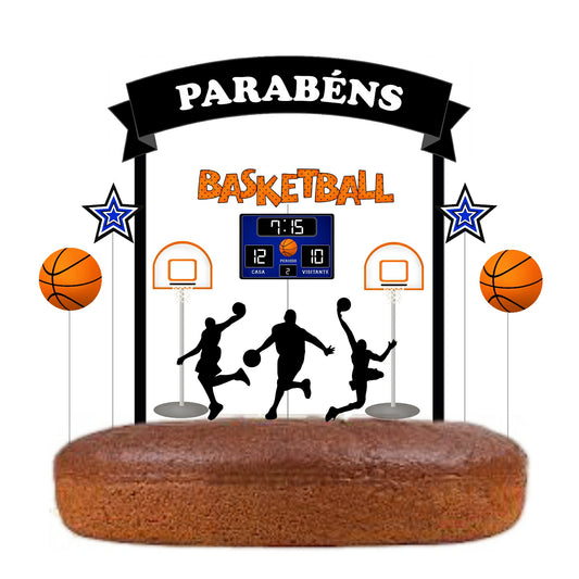 Kit Topo de bolo Basketball Cake Topper Adorno de Tarta