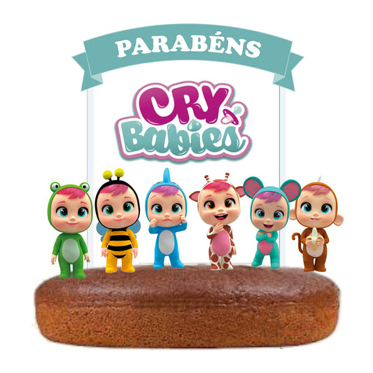 Kit Topo de bolo Cry Babies Menina Cake Topper Adorno de Tarta