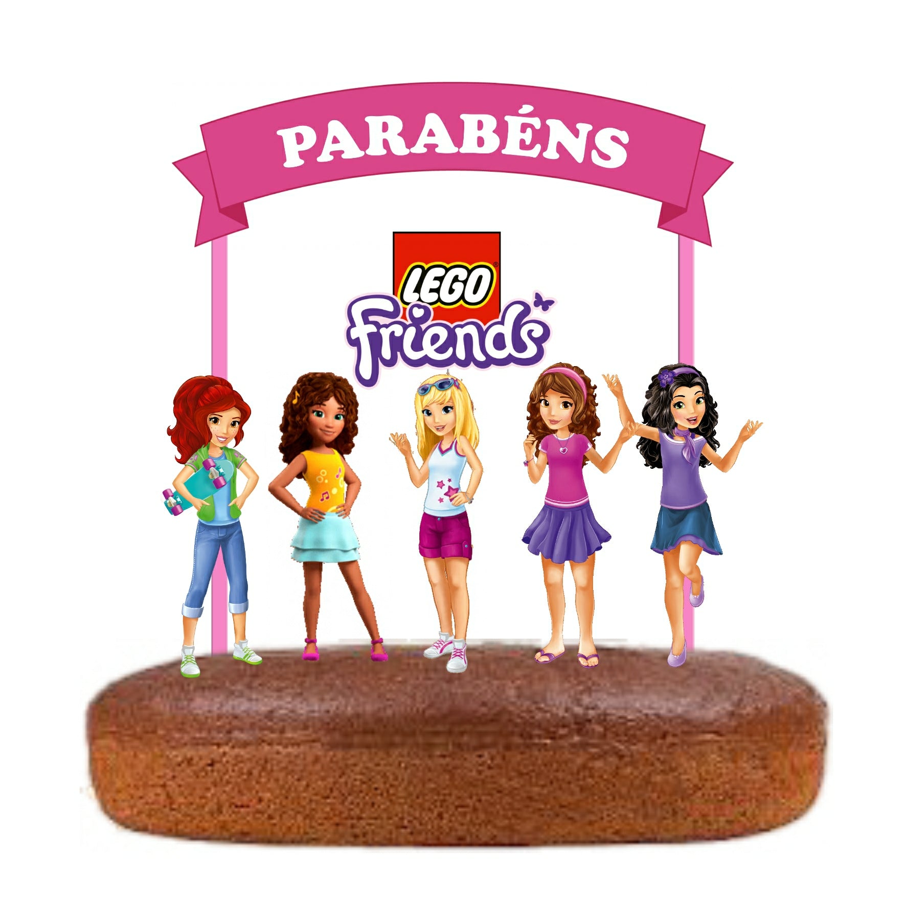 Kit Topo de bolo Lego Friends Cake Topper Adorno de Tarta