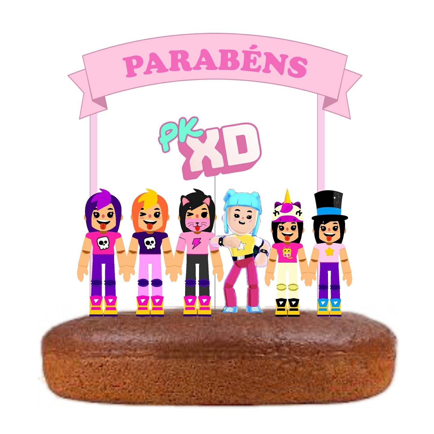 Kit Topo de bolo PK XD Menina Cake Topper Adorno de Tarta