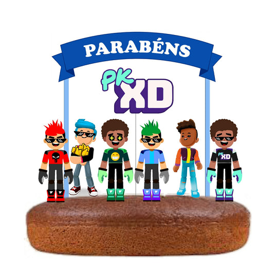 Kit Topo de bolo PK XD Menino Cake Topper Adorno de Tarta