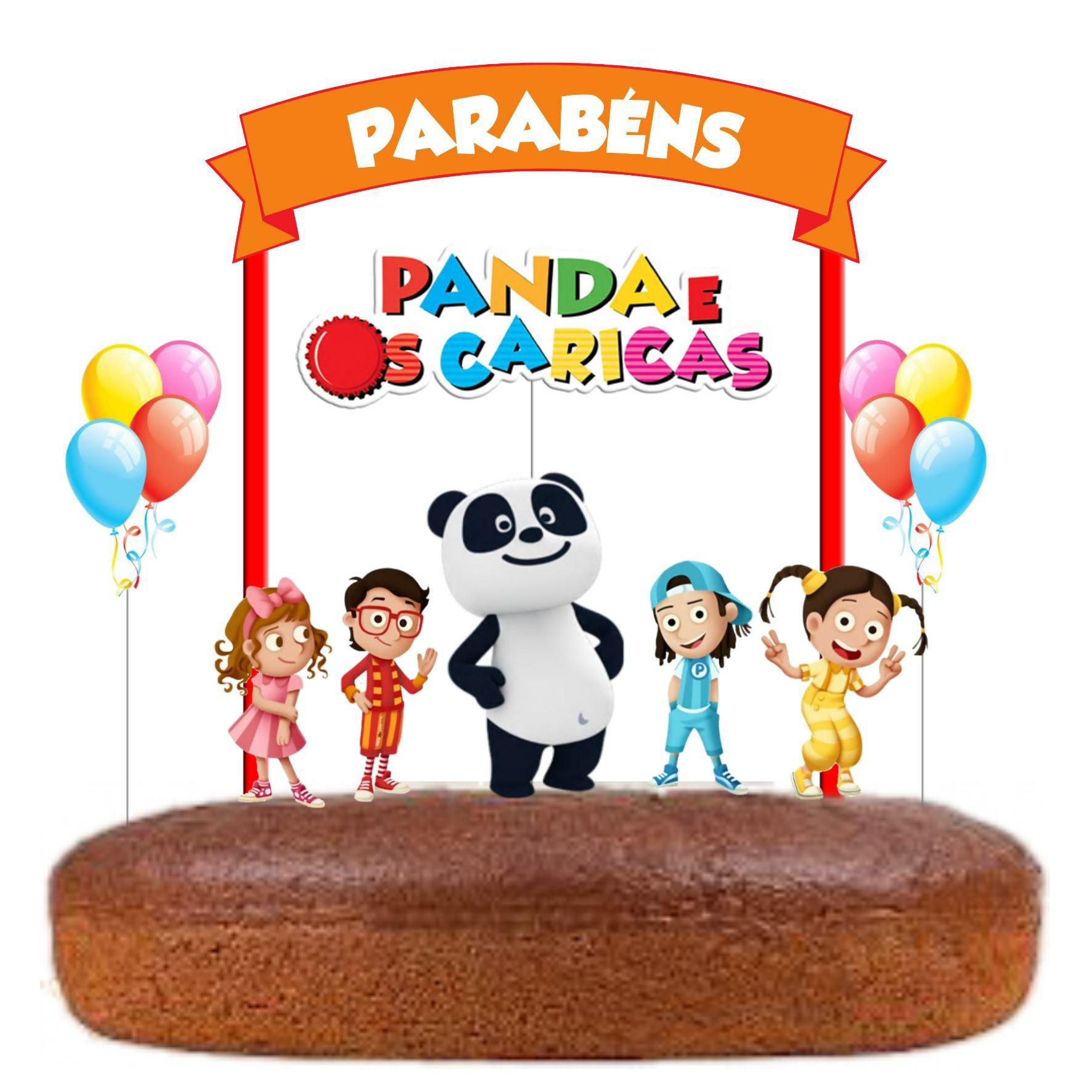 Kit Topo de bolo panda e os caricas Cake topper Adorno de tarta