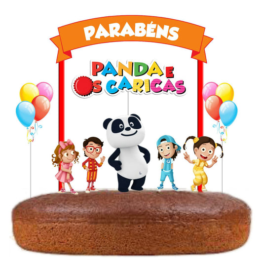 Kit Topo de bolo panda e os caricas Cake topper Adorno de tarta