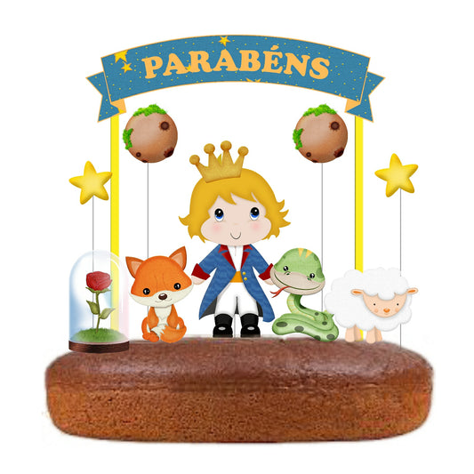 Kit Topo de bolo Pequeno Príncipe 2 Cake Topper Adorno de Tarta