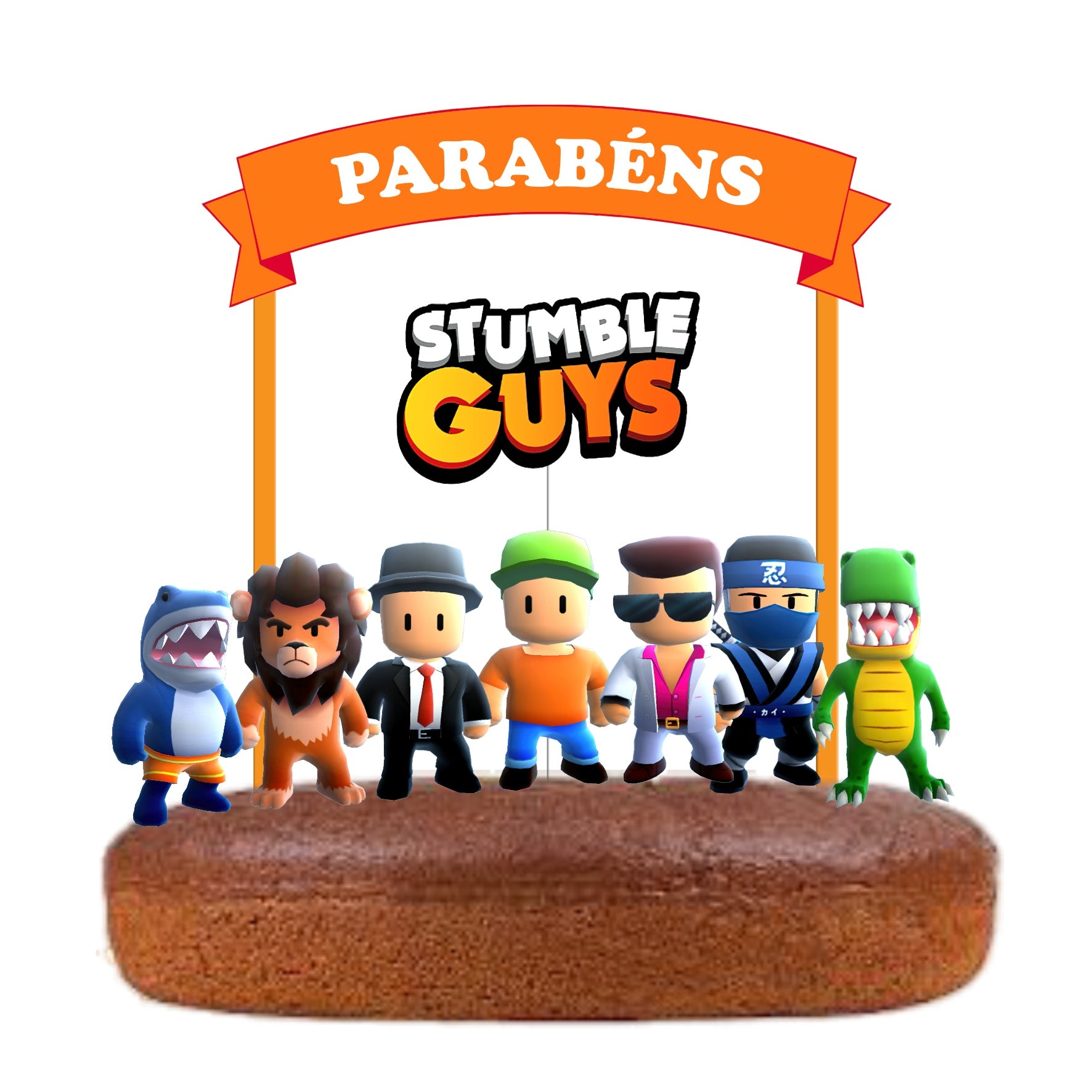 Kit Topo de bolo Stumble Guys Cake Topper Adorno de Tarta