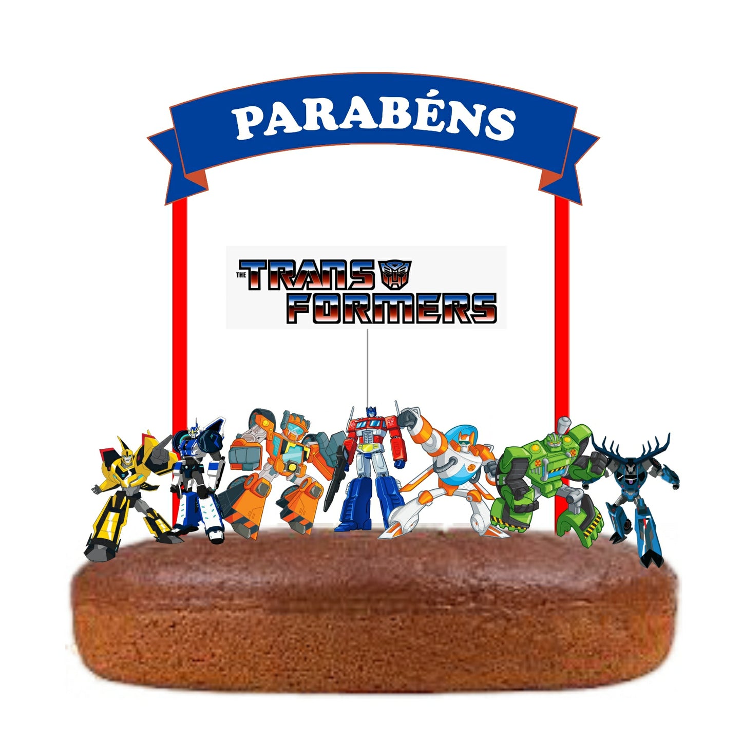 Kit Topo de bolo Transformers Cake Topper Adorno de Tarta