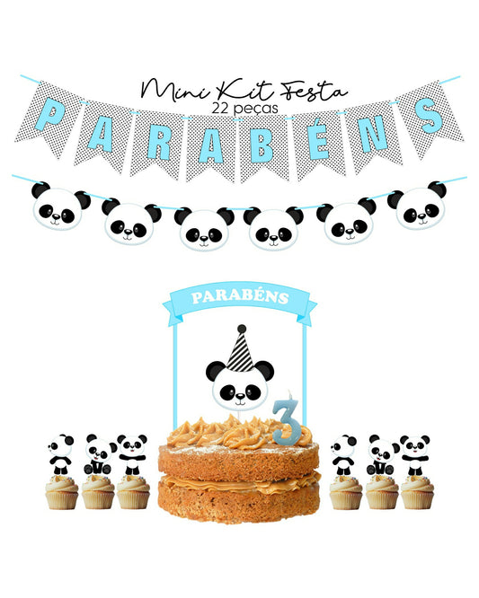 Mini Kit Festa Panda Azul