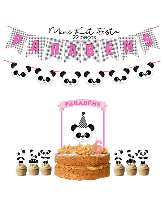 Mini Kit Festa Panda Rosa