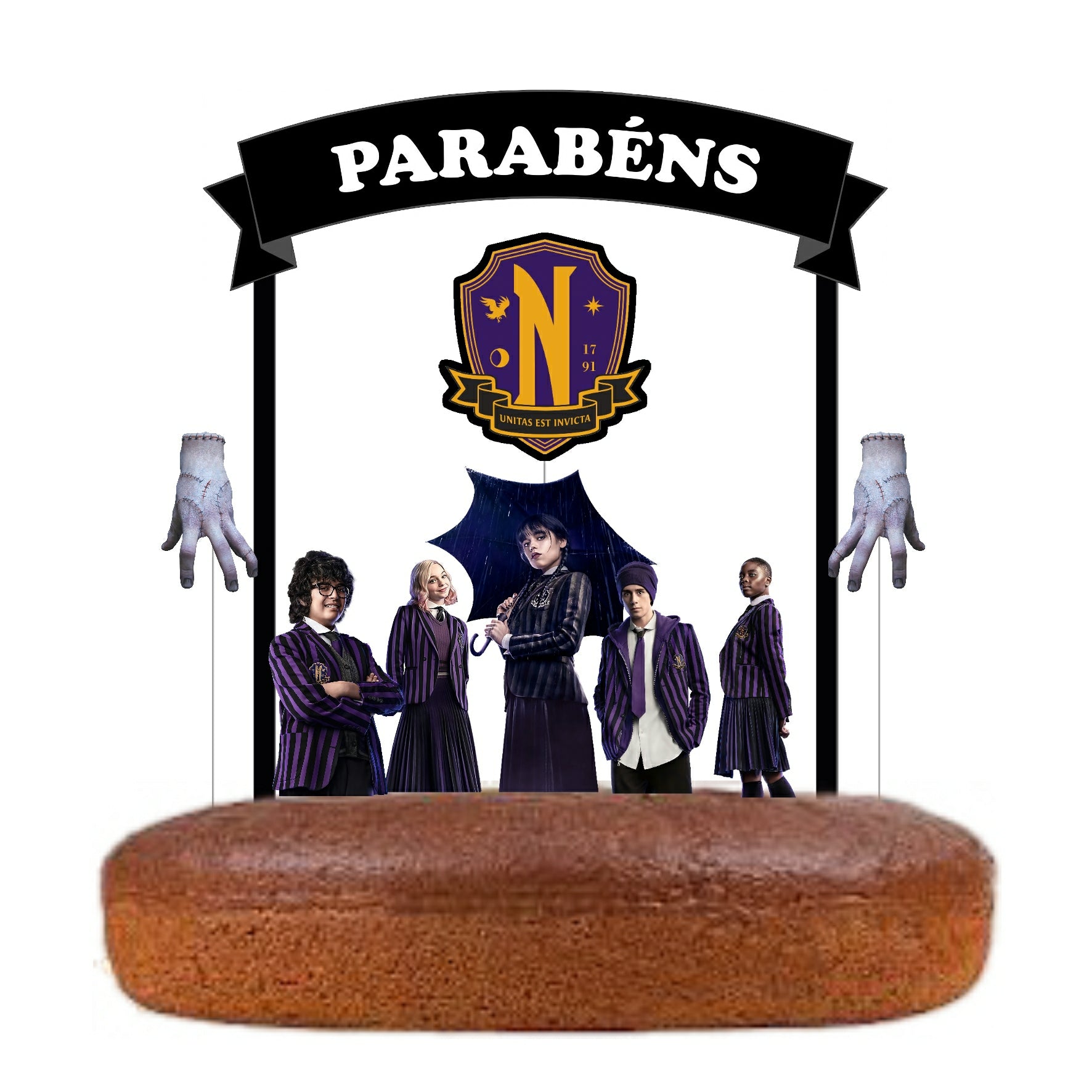 Kit Topo de bolo wednesday addams Cake Topper Adorno de Tarta