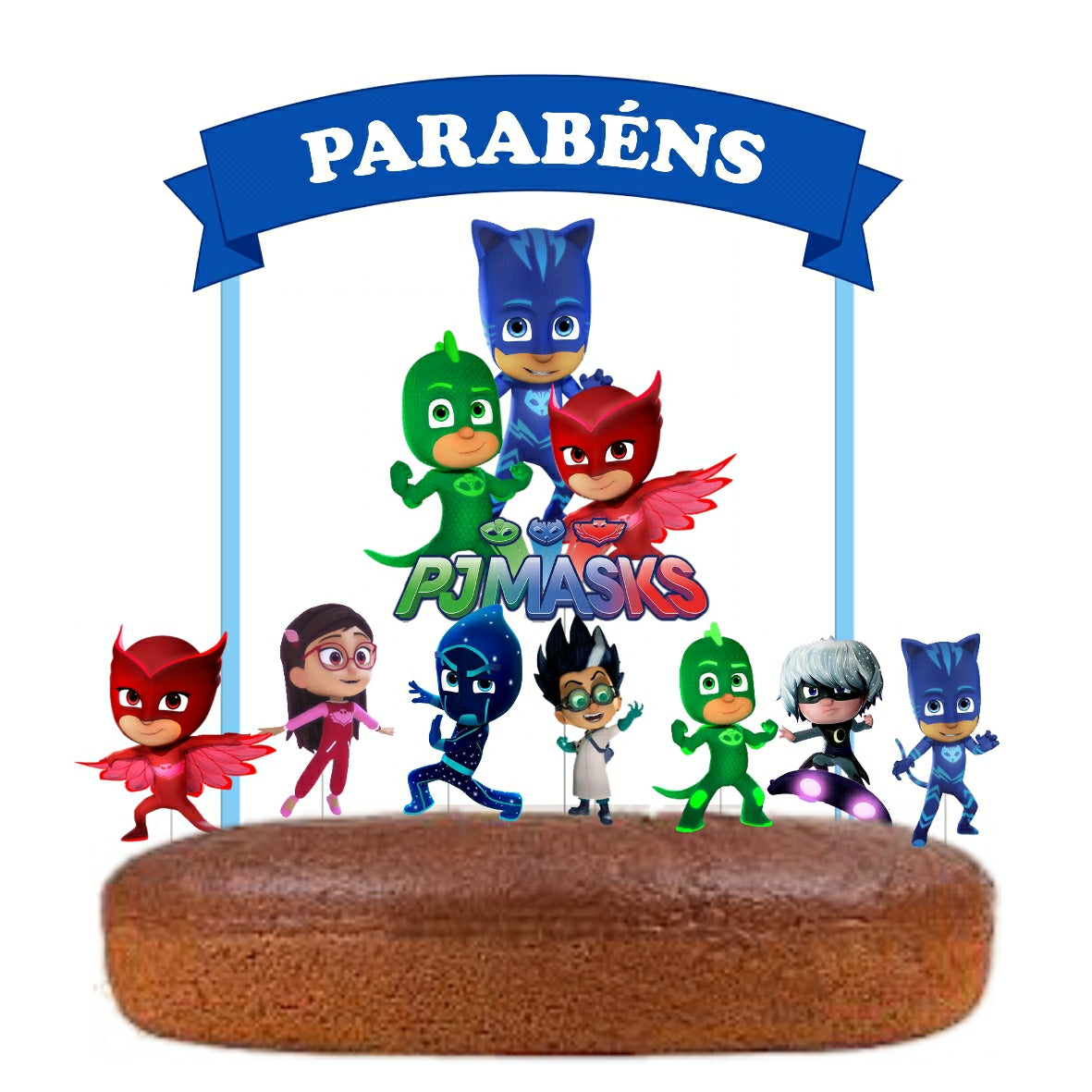 Kit Topo de bolo Pj Masks Cake topper Adorno de Tarta