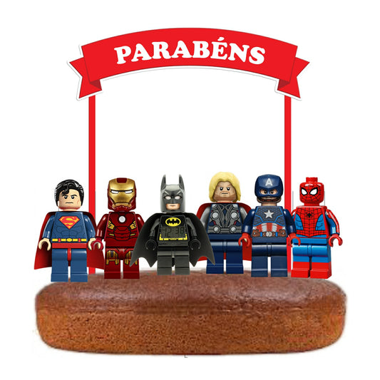 Kit Topo de bolo SuperHeróis logo Cake topper Adorno de Tarta