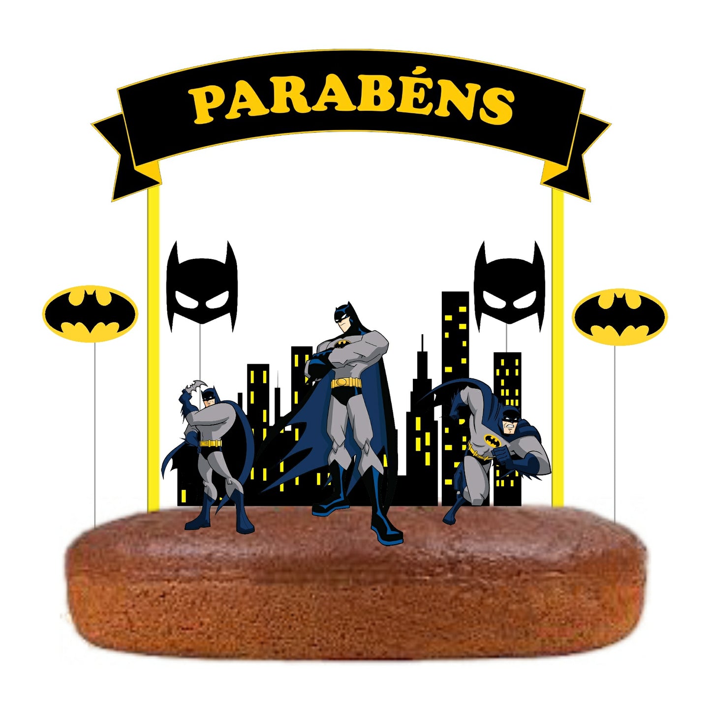 Kit Topo de bolo Batman Cake topper Adorno de Tarta