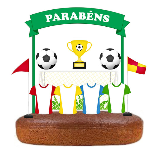 Kit Topo de bolo Futebol Cake topper Adorno de Tarta