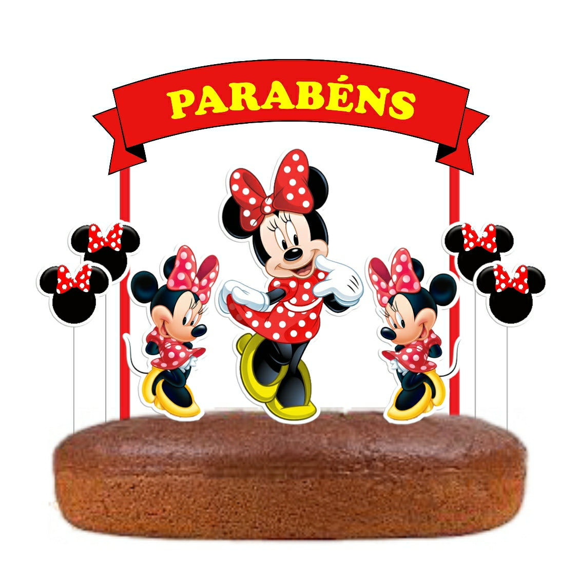 Kit Topo de bolo Minnie Vermelha Cake topper Adorno de Tarta