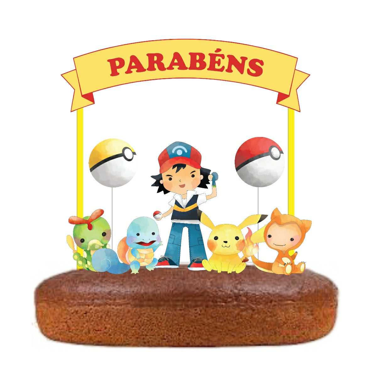 Kit Topo de bolo Pokemon Cake topper Adorno de Tarta