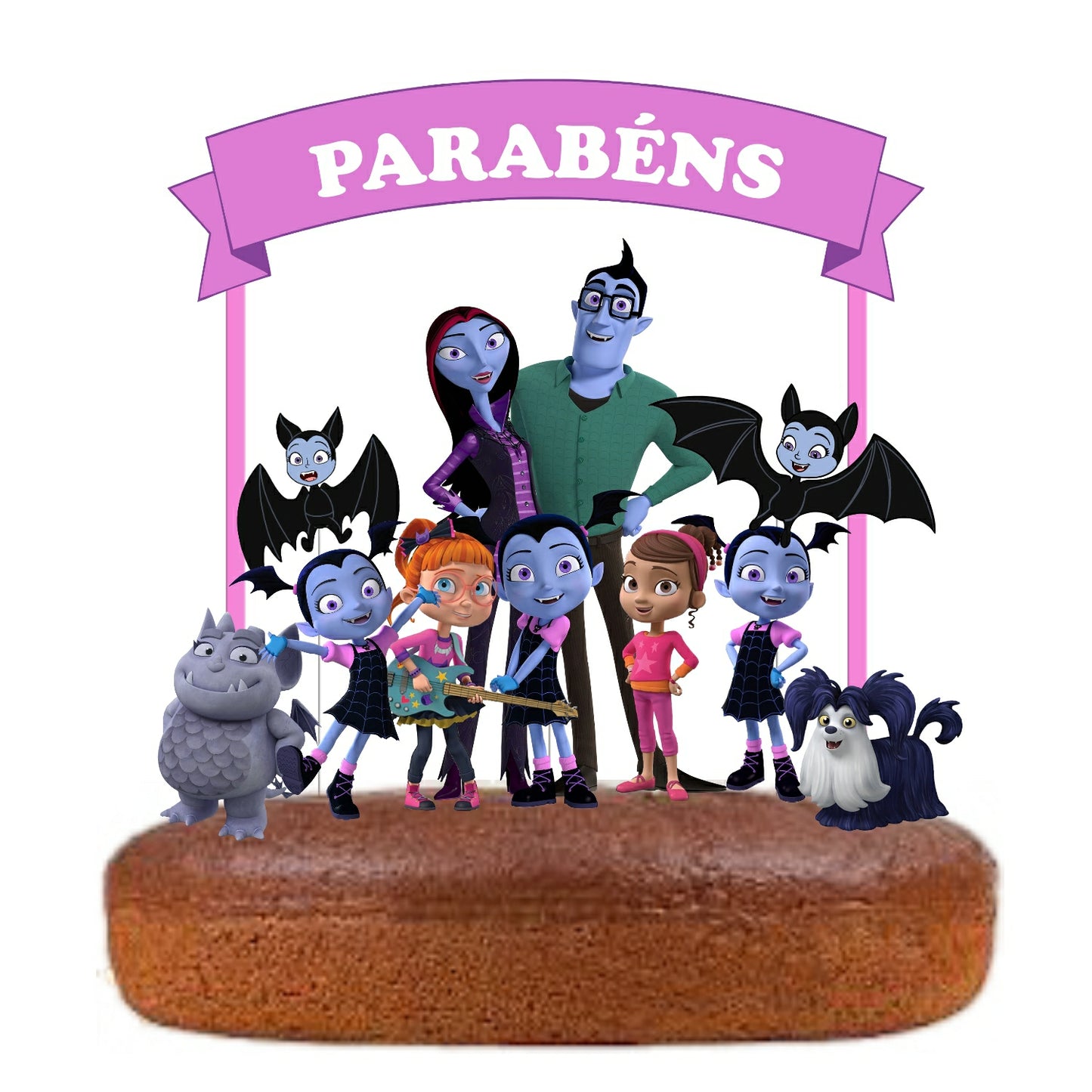 Kit Topo de bolo Vampirina Cake topper Adorno de Tarta