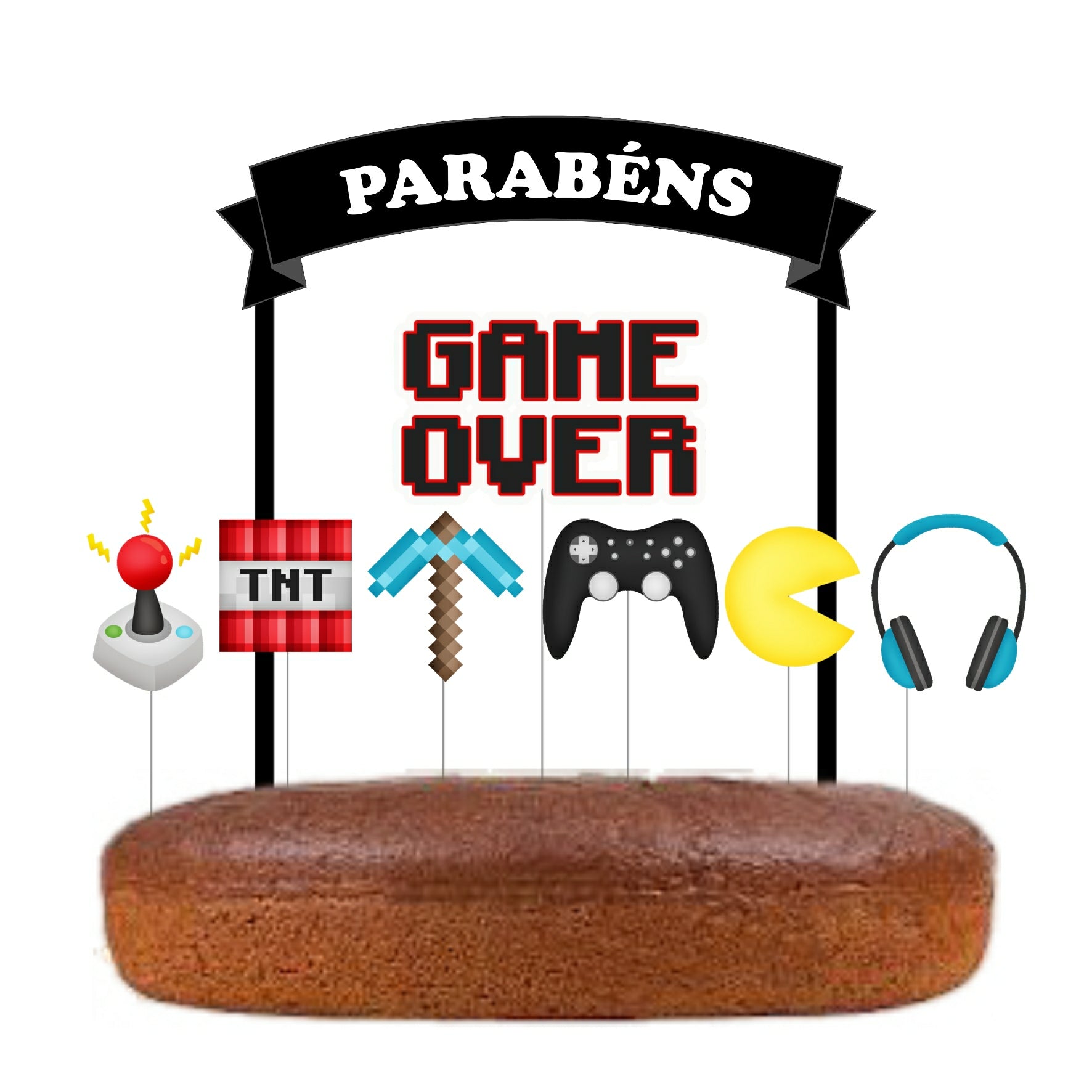 Kit Topo de bolo Video Game Cake topper Adorno de Tarta