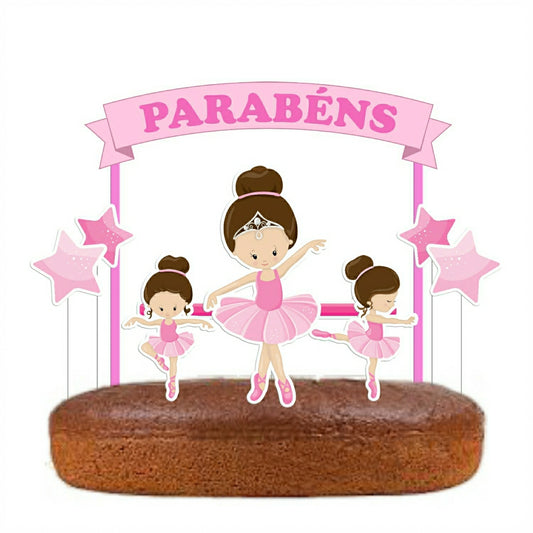 Kit Topo de bolo Bailarina Cake topper Adorno de Tarta