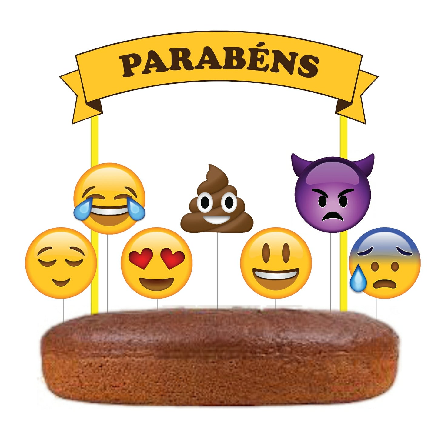 Kit Topo de bolo Emojis Cake topper Adorno de Tarta