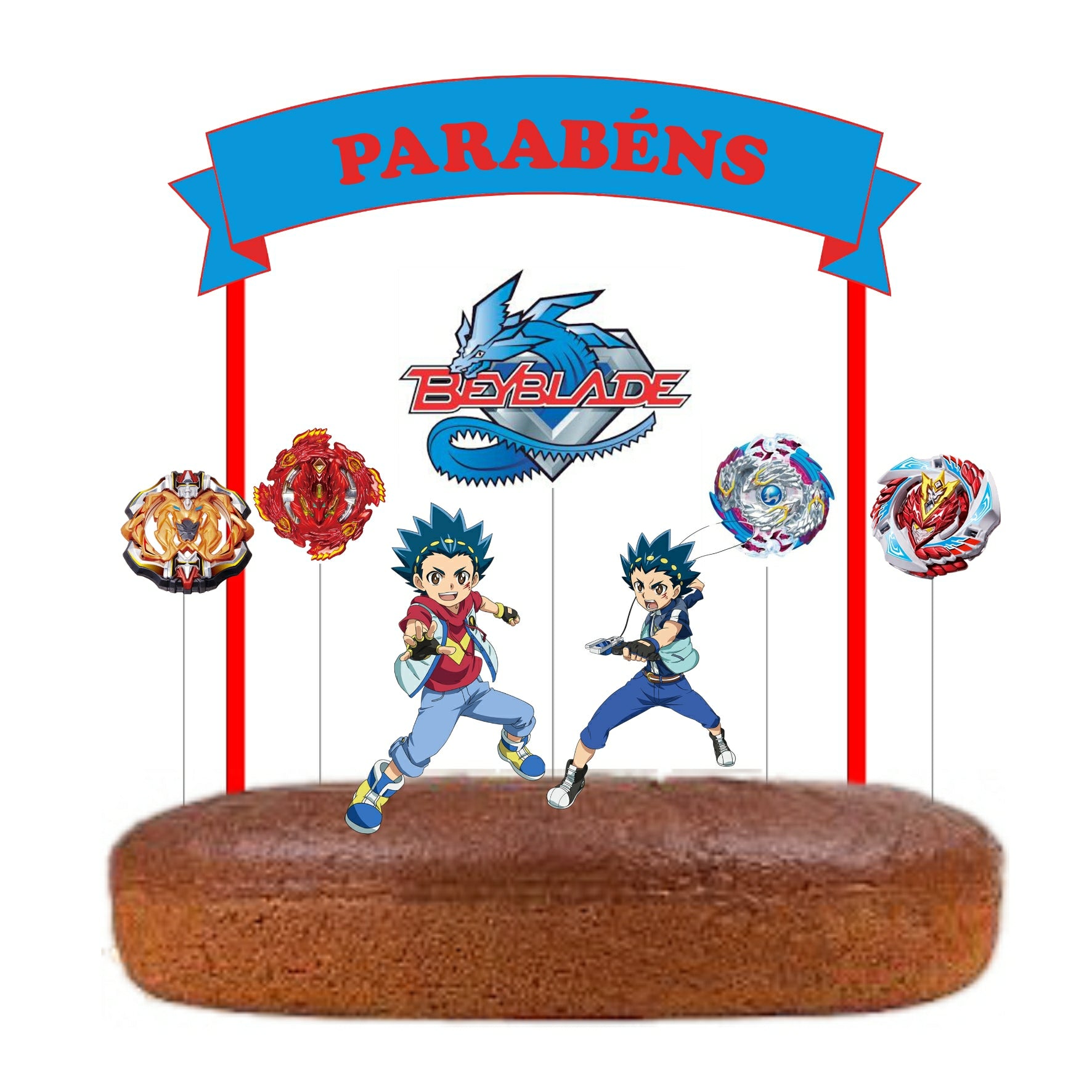 Kit Topo de bolo Beyblade Cake topper Adorno de Tarta