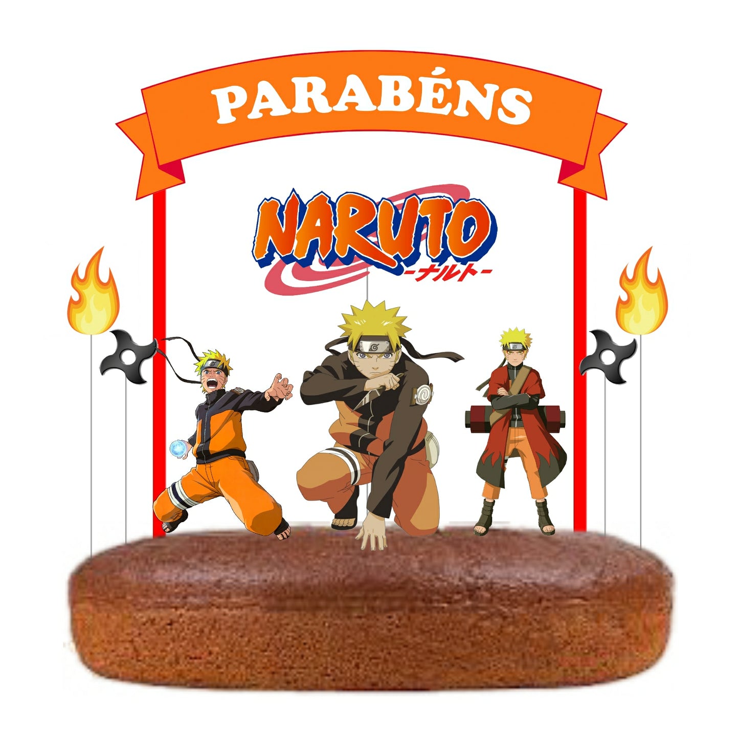 Kit Topo de bolo Naruto Cake topper Adorno de Tarta