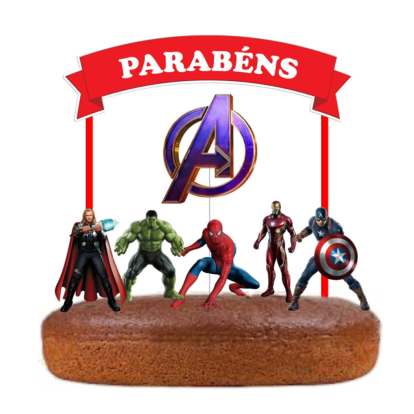 Kit Topo de bolo Avengers Cake topper Adorno de Tarta