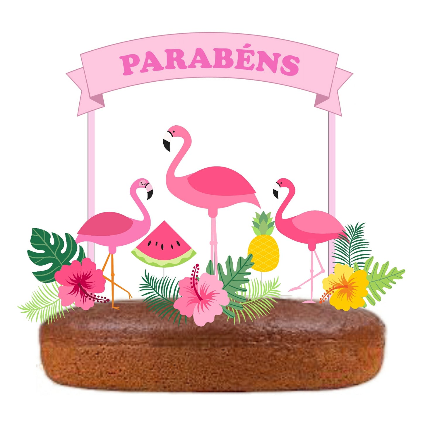 Kit Topo de bolo Flamingos Cake topper Adorno de Tarta