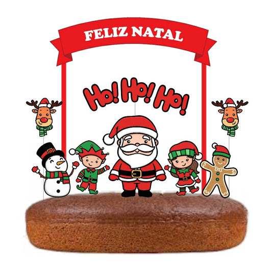 Kit Topo de bolo Pai Natal Cake Topper Adorno de Tarta