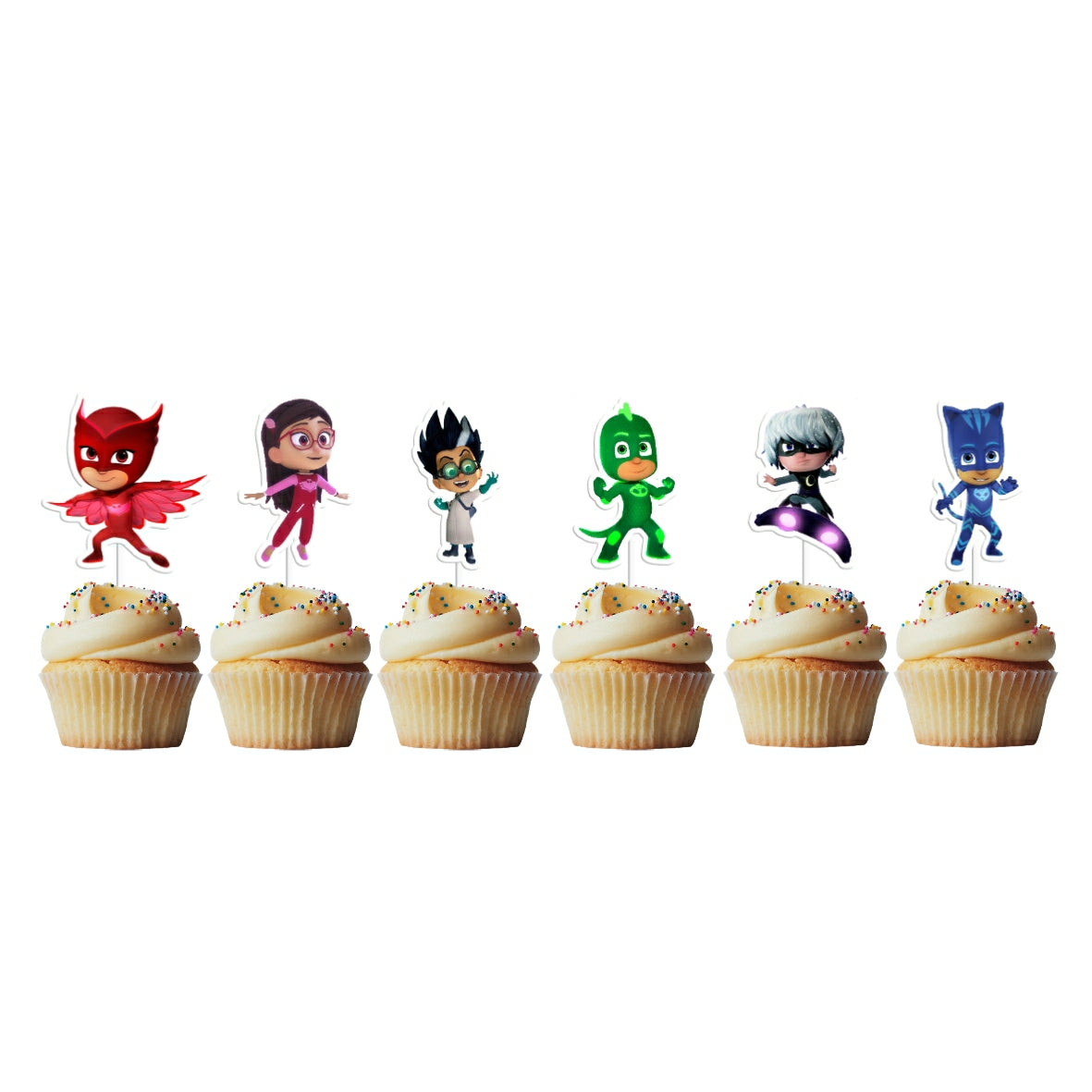 6 Cupcake Toppers Pj Masks