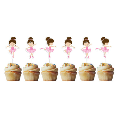 6 Cupcake Toppers Bailarinas