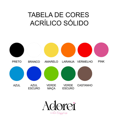 Topo de Bolo Acrílico Colorido Hip Hop Parabéns