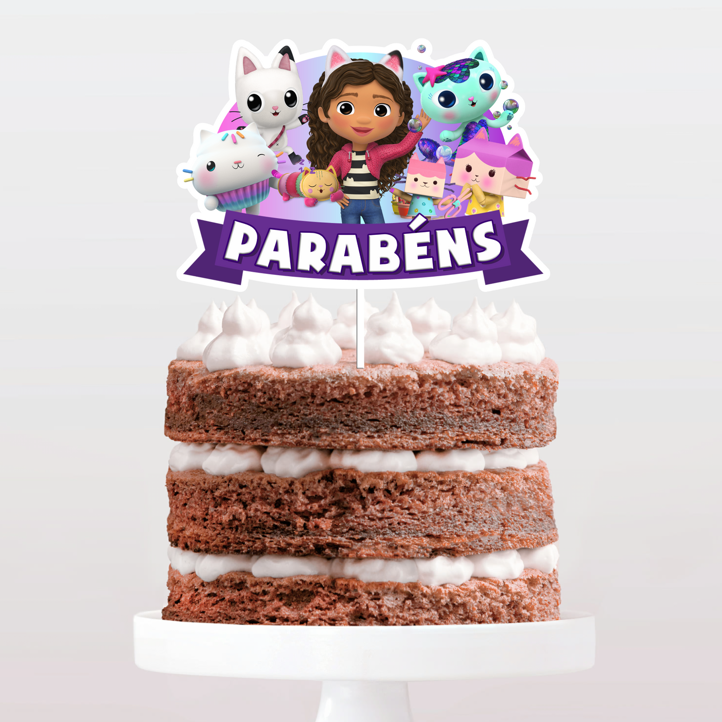 Topo de bolo Casa Magica da Gabby Parabéns cake topper adorno de tarta