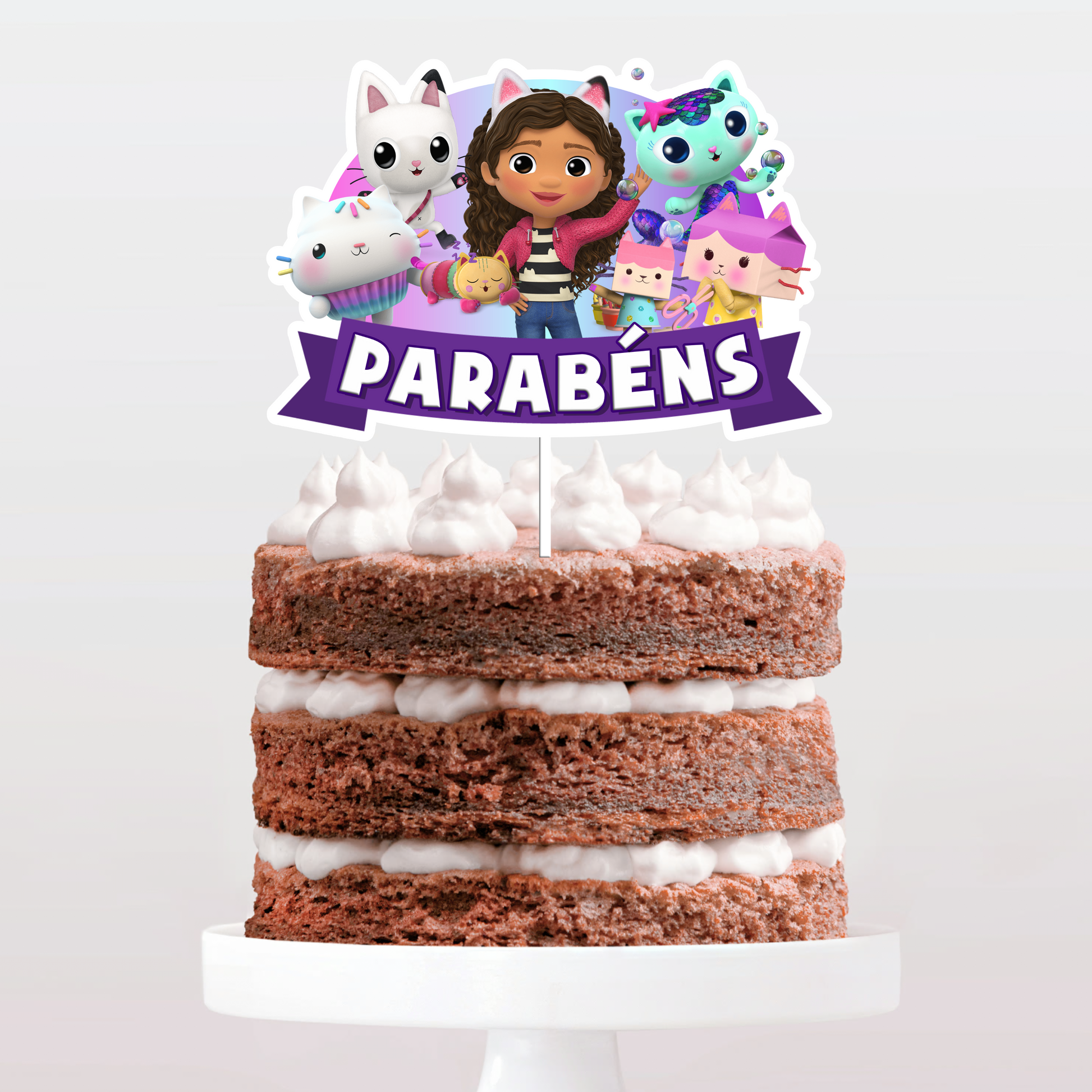 Topo de bolo Casa Magica da Gabby Parabéns cake topper adorno de tarta