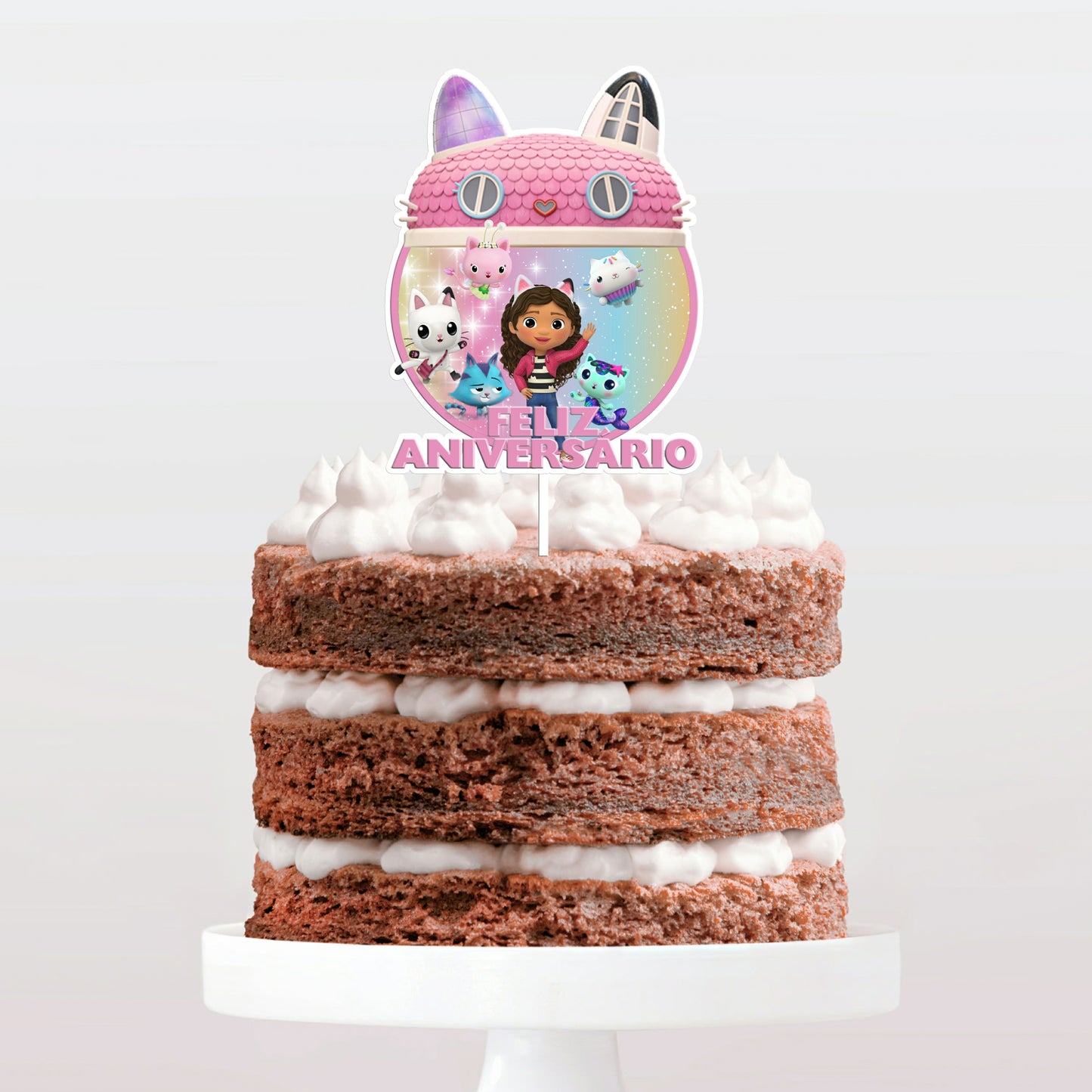 Topo de bolo Casa magica da gabby rosa cake topper adorno de tarta
