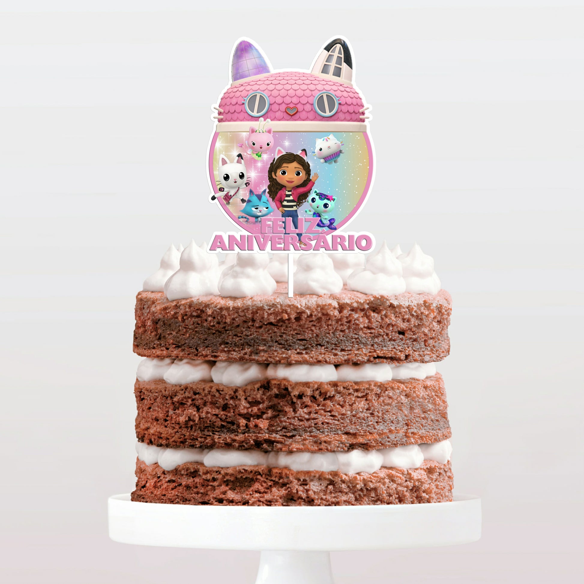 Topo de bolo Casa magica da gabby rosa cake topper adorno de tarta
