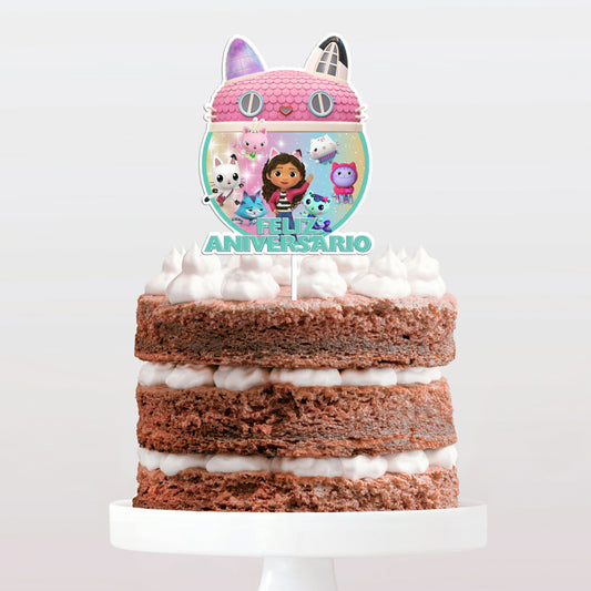 Topo de bolo Casa magica dfa gabby verde cake topper adorno de tarta