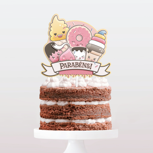 Topo de bolo Doces cake topper adorno de tarta