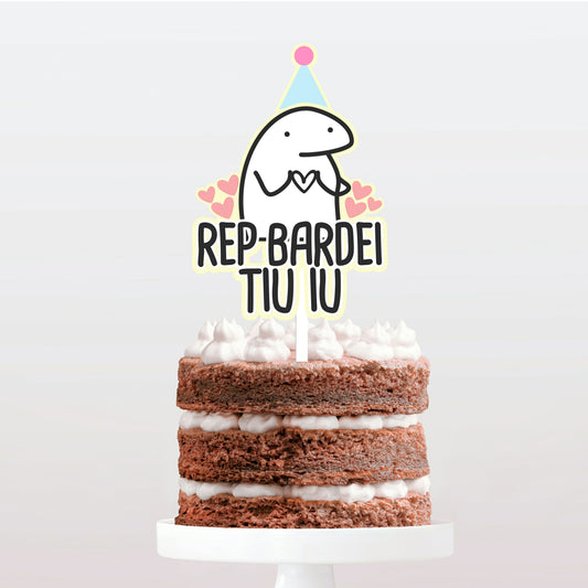 Topo de bolo Flork Bento rep bardei tiu iu cake topper adorno de tarta