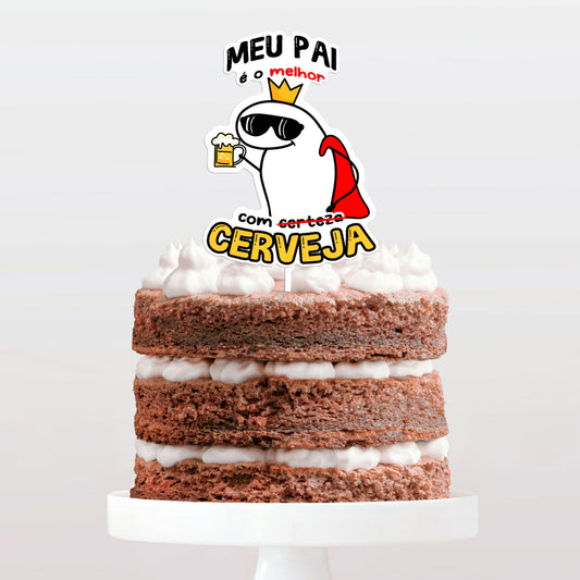 Topo de bolo O meu pai com cerveja cake topper adorno de tarta