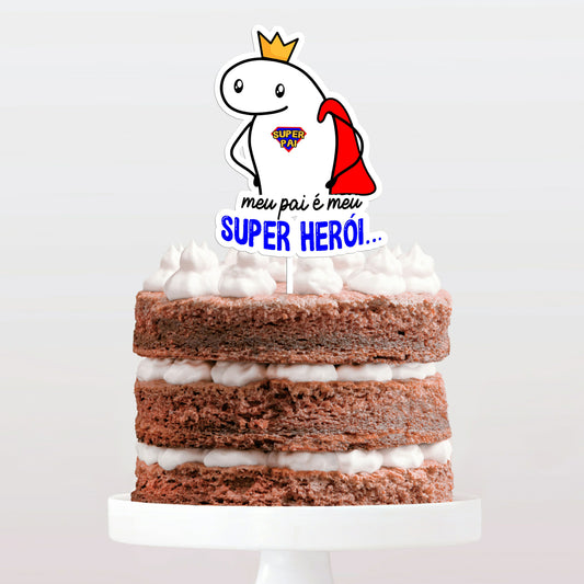 Topo de bolo O meu Pai e o meu super heroi cake topper adorno de tarta