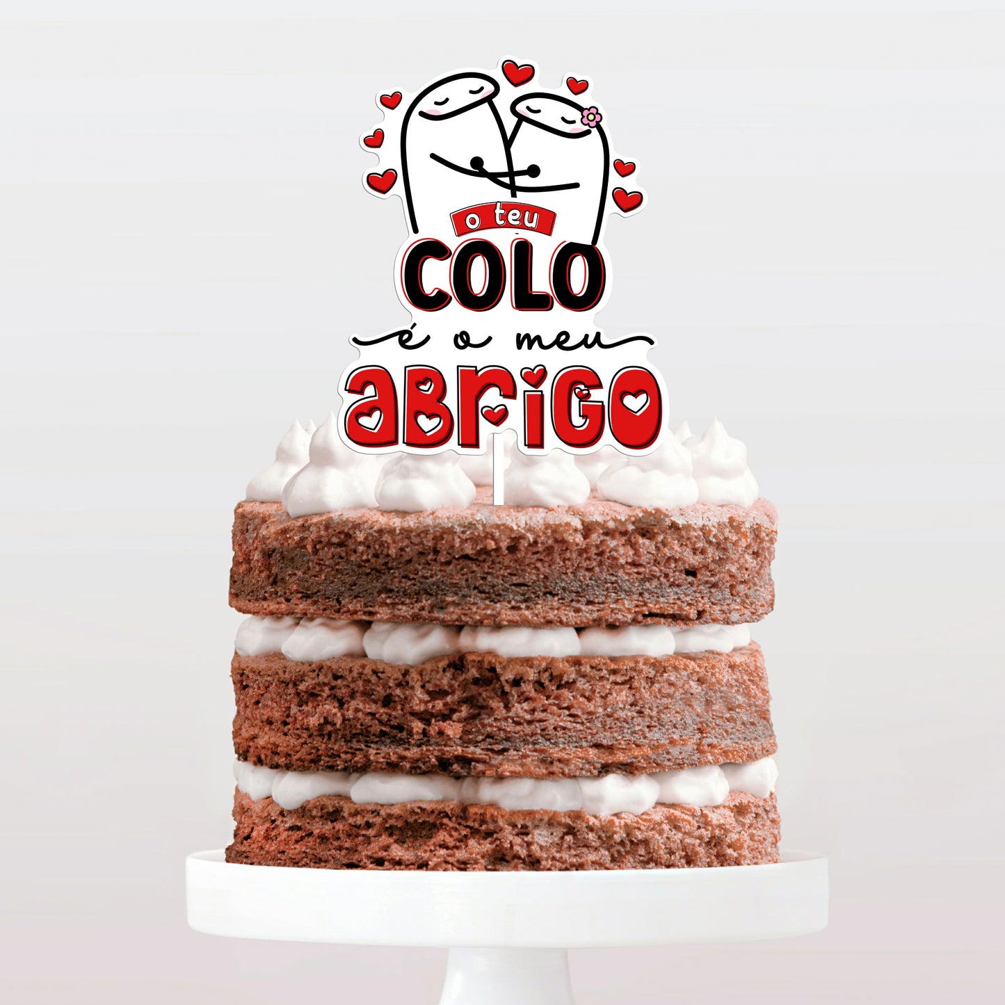 Topo de bolo O teu colo é o meu abrigo cake topper adorno de tarta