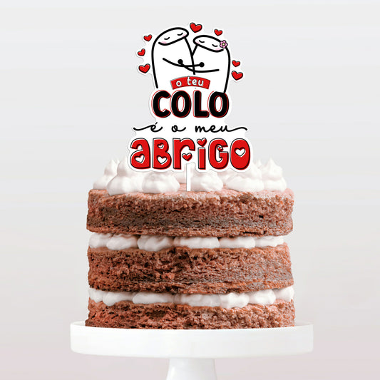 Topo de bolo O teu colo é o meu abrigo cake topper adorno de tarta