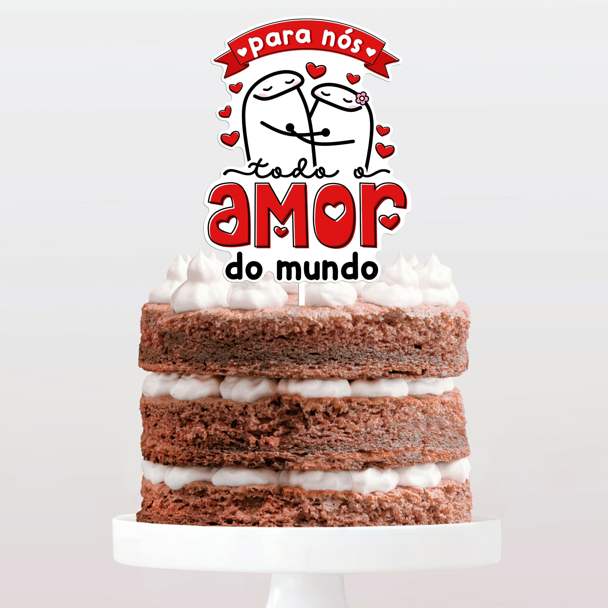 Topo de bolo Para nós topo o amor do mundo cake topper adorno de tarta