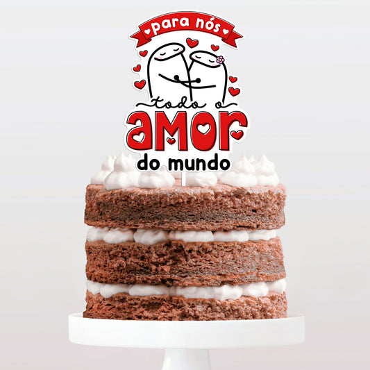Topo de bolo Para nós topo o amor do mundo cake topper adorno de tarta