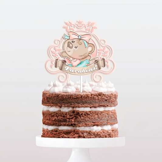 Topo de bolo Ursa Bailarina cake topper adorno de tarta