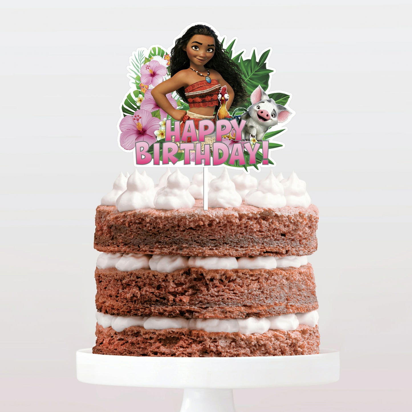 Topo de bolo Vaiana Happy Birthday cake topper adorno de tarta