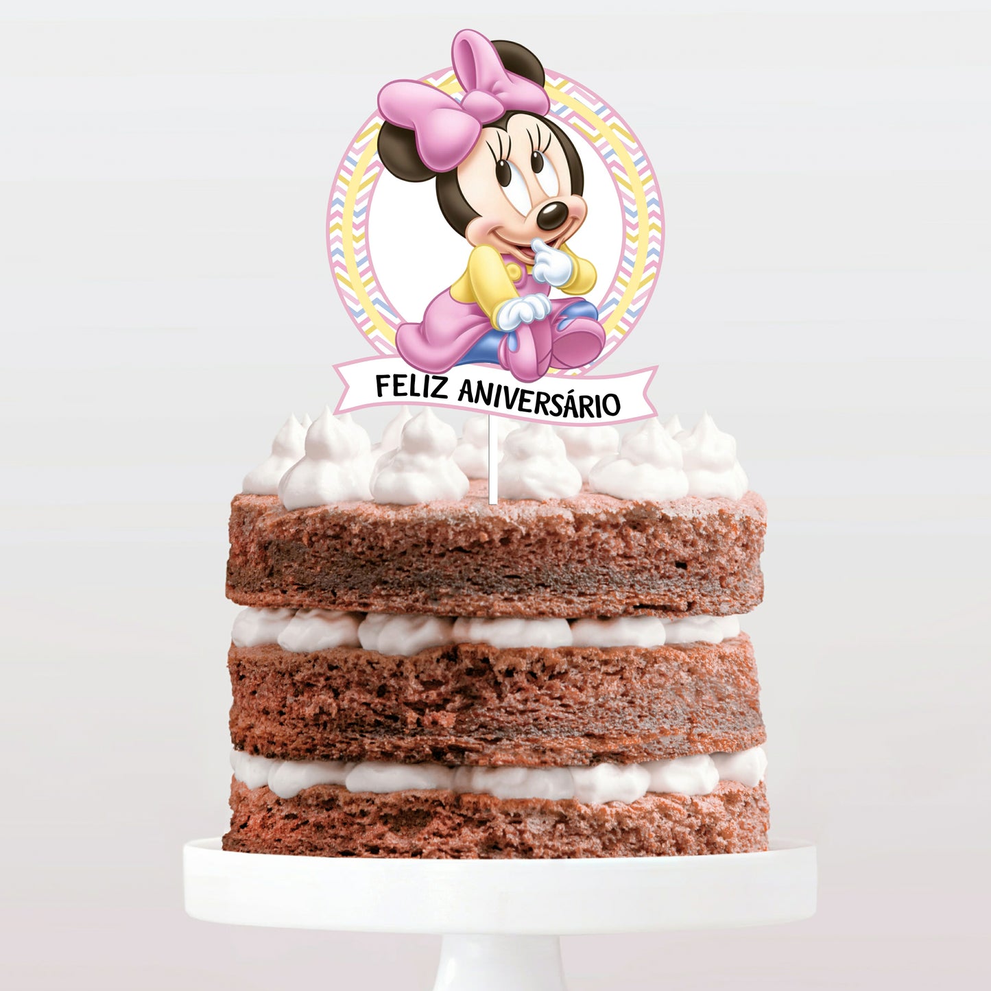 Topo de bolo Minne Baby 1 cake topper adorno de tarta