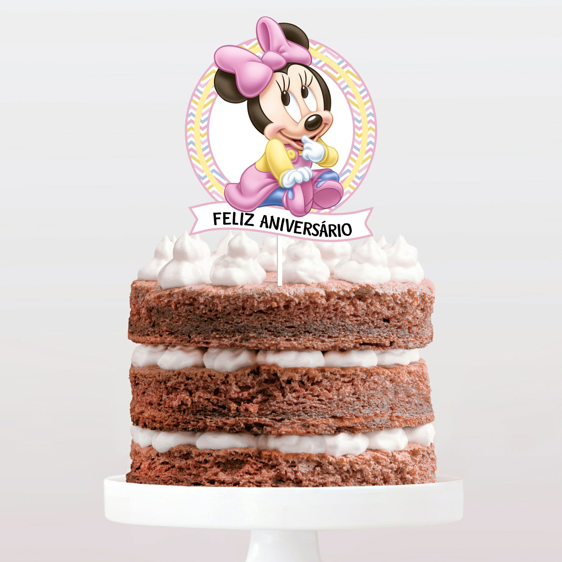 Topo de bolo Minne Baby 1 cake topper adorno de tarta