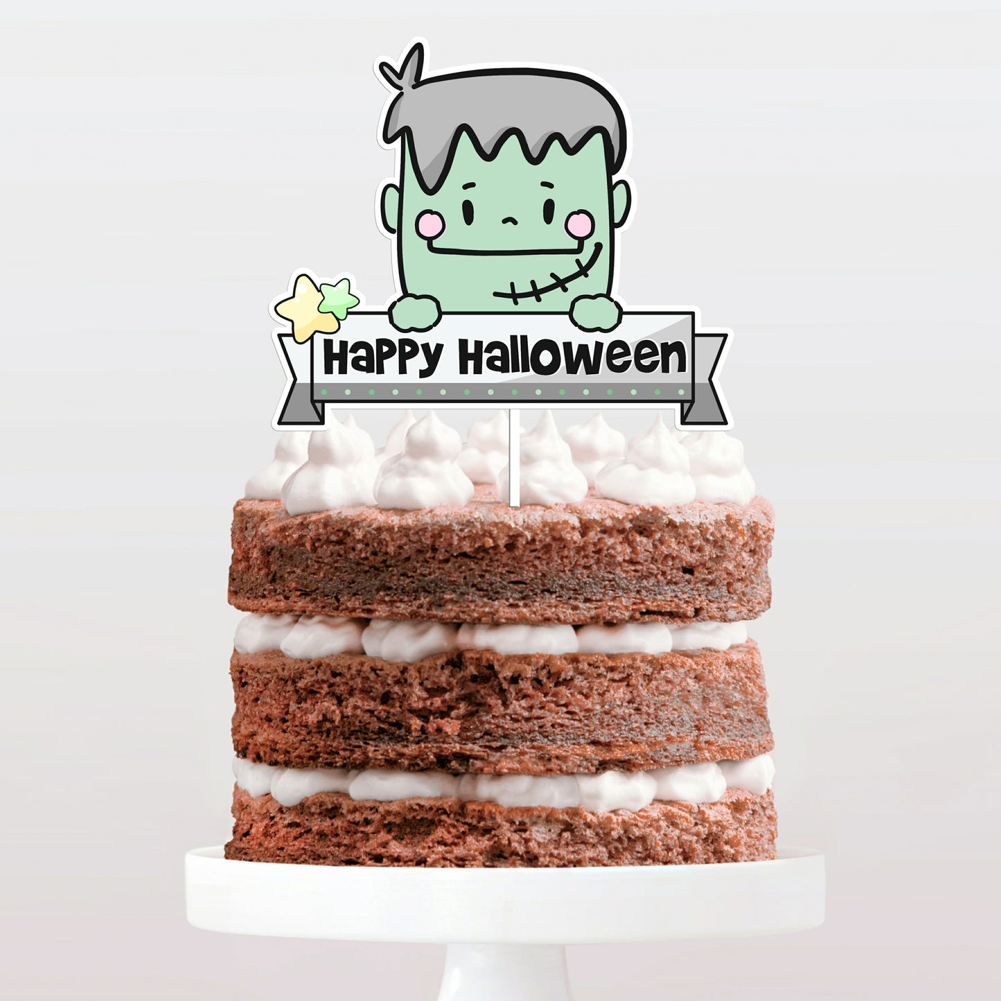 Topo de bolo halloween frankenstein cake topper adorno de tarta