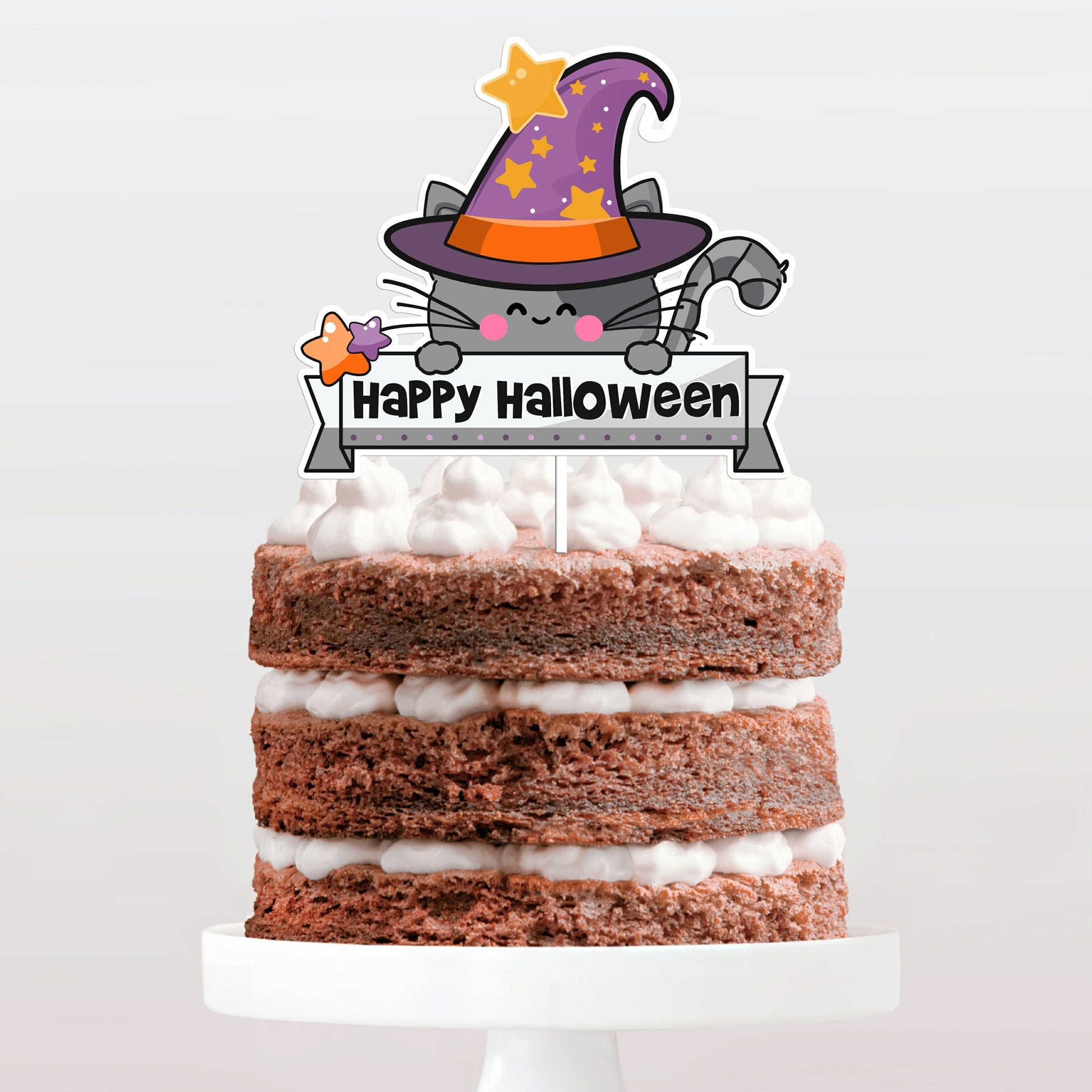 Topo de bolo halloween gato cake topper adorno de tarta